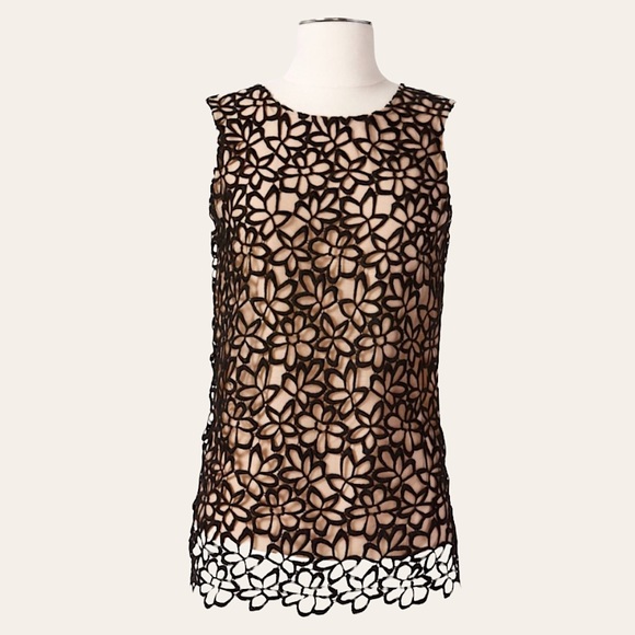 Lela Rose Tops - Lela Rose Top Black Guipure Lace Overlay NM Target